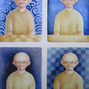 "Little bald guy 1997" Watercolor