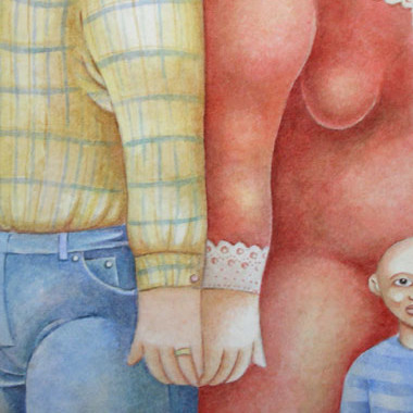 "Little bald guy 1996" Watercolor