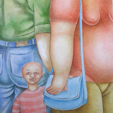 "Little bald guy 1995" Watercolor