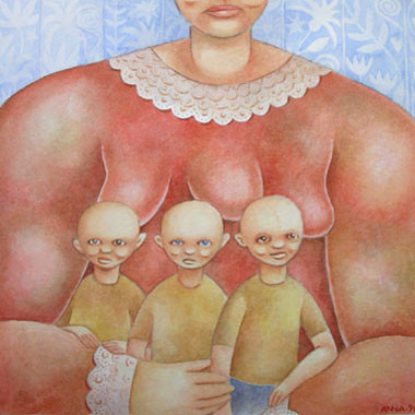 "Little bald guy 1996" Watercolor
