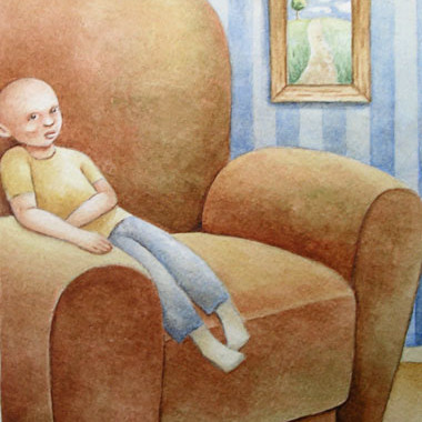 "Little bald guy 1997" Watercolor