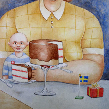 "Little bald guy 1997" Watercolor