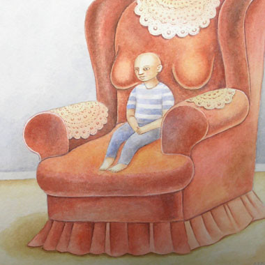 "Little bald guy 1995" Watercolor