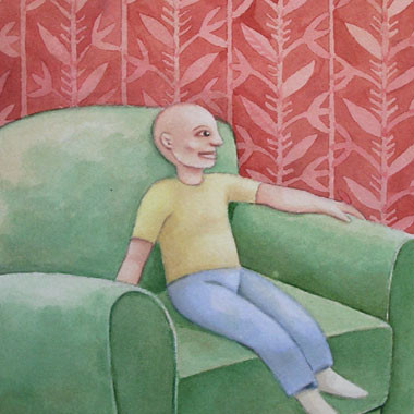 "Little bald guy 1996" Watercolor