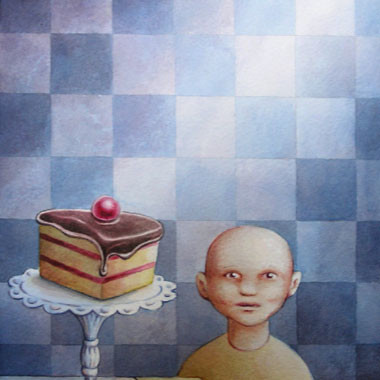 "Leif Little bald guy 1997" Watercolor