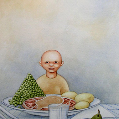 "Little bald guy 1997" Watercolor