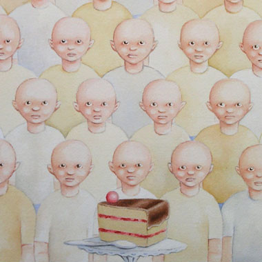 "Little bald guy 1997" Watercolor