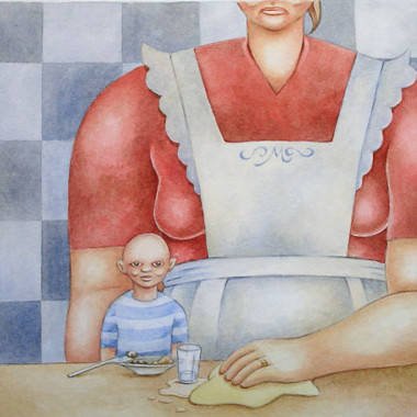 "Little bald guy 1997" Watercolor